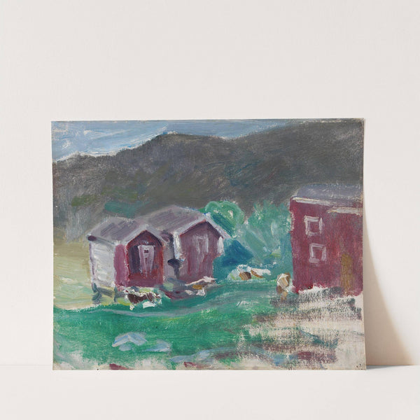 Sketch of the Farm Äse in Telemark by Halfdan Egedius