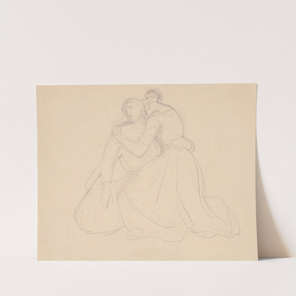 Sketch of the figure to the group of the Virgin Mary and Mary Magdalene to the painting 'Entombment' by Józef Simmler