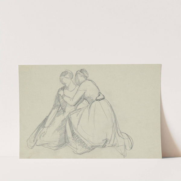 Sketch of the group of the Virgin Mary and Mary Magdalene to the painting 'Entombment' by Józef Simmler
