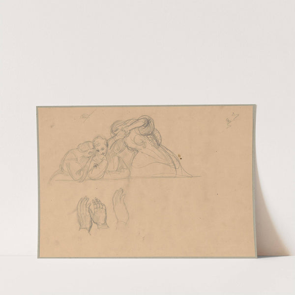 Sketch of the group of witnesses to the death of St. Matthias to the painting 'Martyrdom of St. Matthias' by Józef Simmler