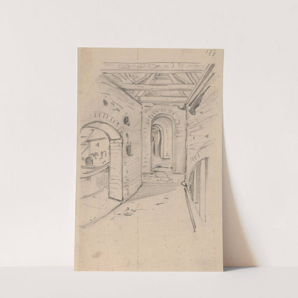 Sketch of the interior of the Barbican of Cracow (1888) by Stanisław Wyspiański