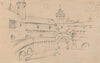 Sketch of the interior of the Barbican of Cracow (1888)