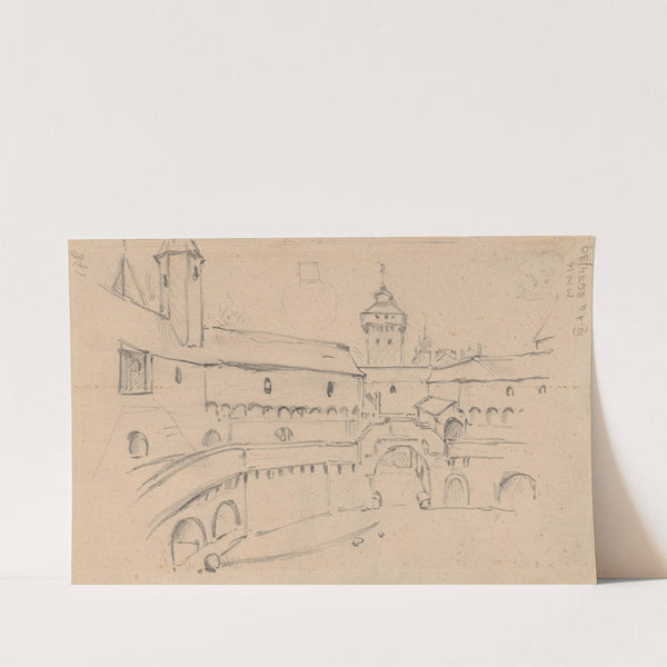 Sketch of the interior of the Barbican of Cracow (1888) by Stanisław Wyspiański