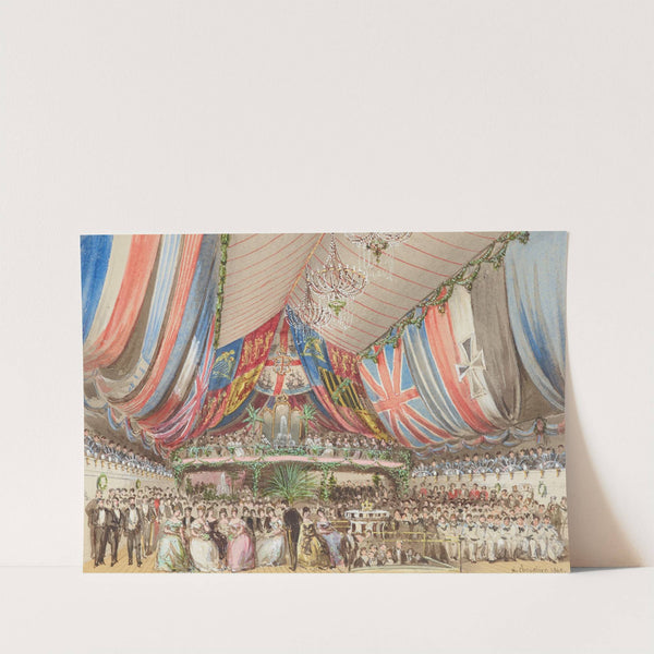 Sketch of the performance played on board 'HMS Galatea' (the audience seen from the stage) by Nicholas Chevalier