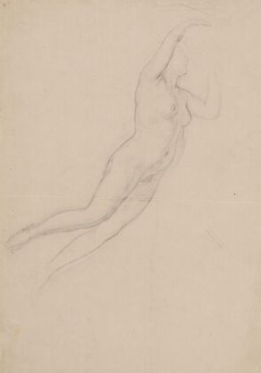 Sketch of the Psyche character to the ceiling ‘Wedding procession of Cupid and Psyche’