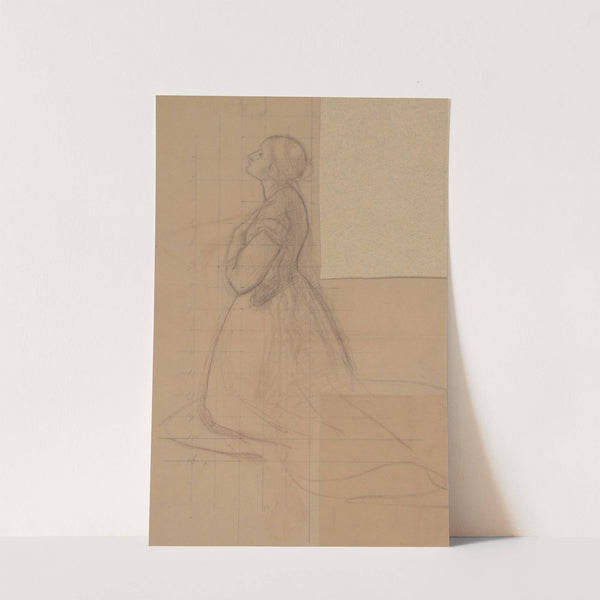 Sketch of the queen figure for the painting 'Queen Jadwiga's Oath' by Józef Simmler