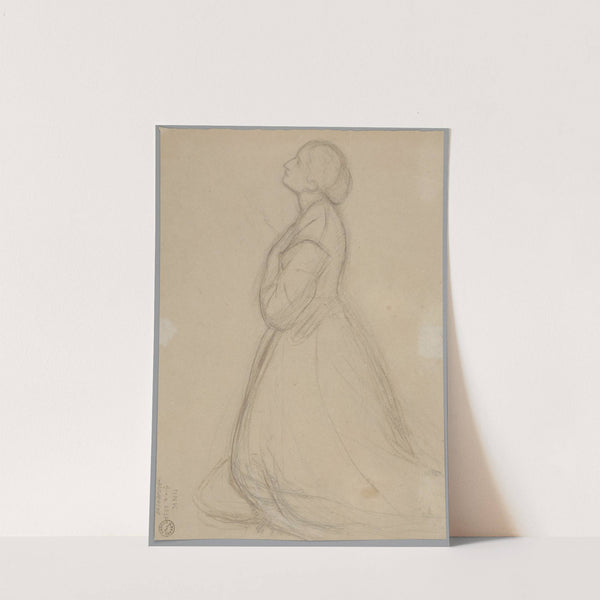 Sketch of the queen figure for the painting 'Queen Jadwiga's Oath' by Józef Simmler