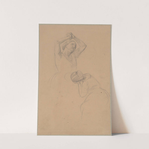 Sketch of two female figures to the painting 'Martyrdom of St. Josaphat Kuntsevych' by Józef Simmler