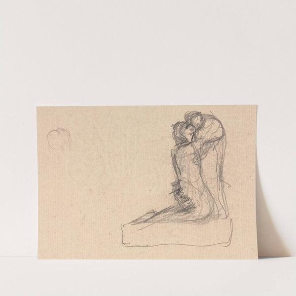 Sketch of Two Figures Embracing (verso) by Théodule Ribot