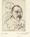 Sketch of Two Male Heads (Self-Portraits)