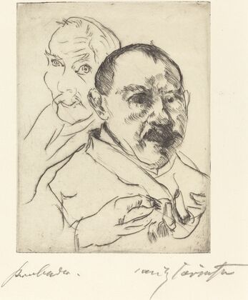 Sketch of Two Male Heads (Self-Portraits)