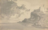 Sketch with a Castle on a Mountaintop