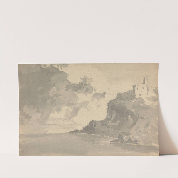 Sketch with a Castle on a Mountaintop by William Gilpin