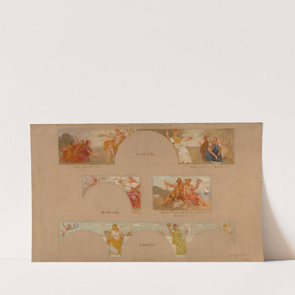 Sketches for a Decoration of a Private Library ‘B’ (1894) by Kenyon Cox