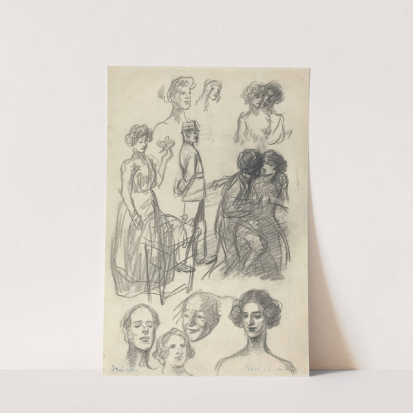 Sketches for 'Lovers on a Bench' by Théophile Alexandre Steinlen