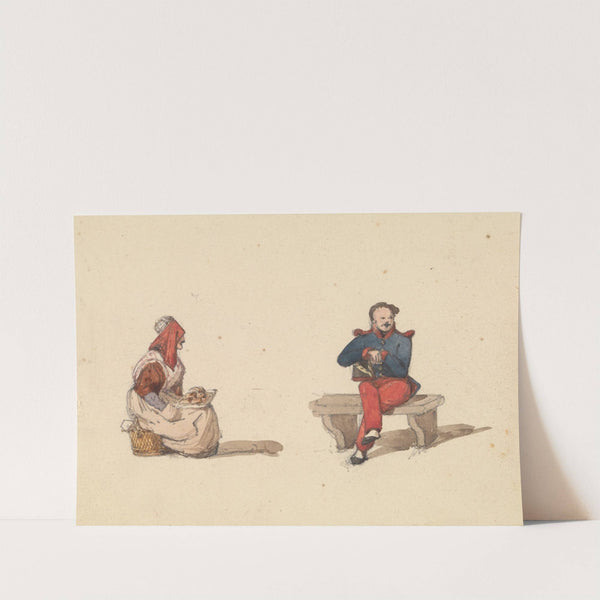 Sketches from Life in Paris; Seated Woman and Seated Man by Ambrose Poynter