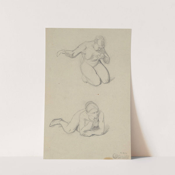 Sketches of a nude female by Józef Simmler