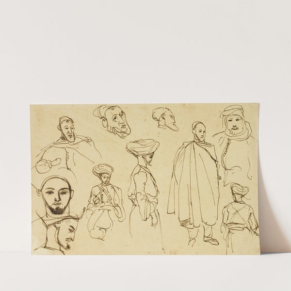 Sketches of Algerian Men (c. 1832) by Eugène Delacroix