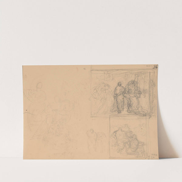 Sketches of figural compositions by Józef Simmler