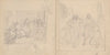 Sketches of figural compositions – the scene inside a manor house and the scene with a diviner (1840-1850)
