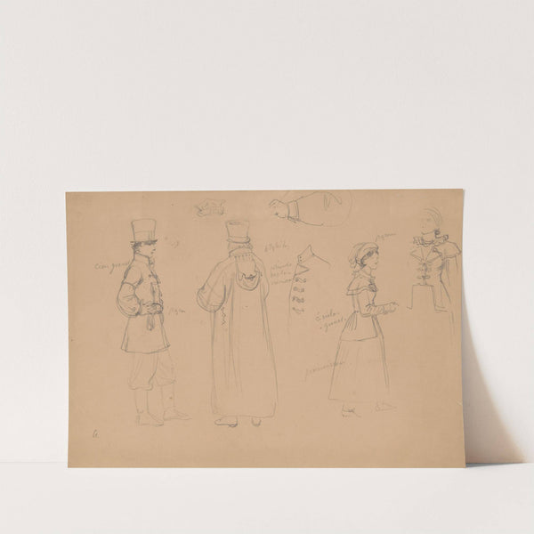 Sketches of figures in folk costumes of Kuyavia by Józef Simmler