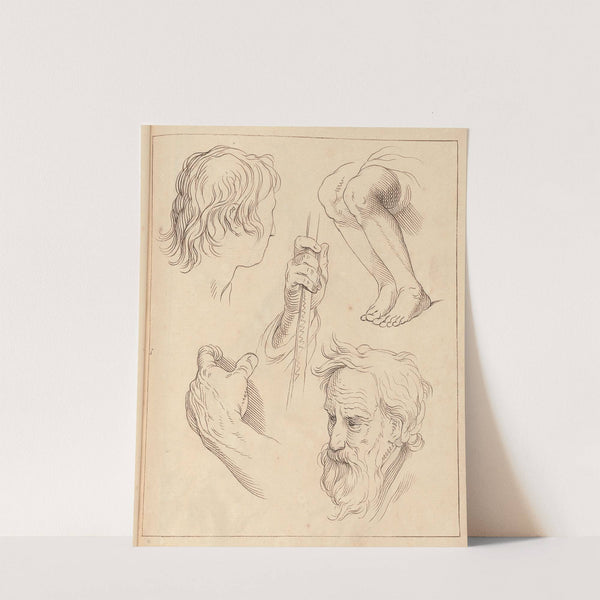 Sketches of Hands, Heads, and Legs by Hamlet Winstanley