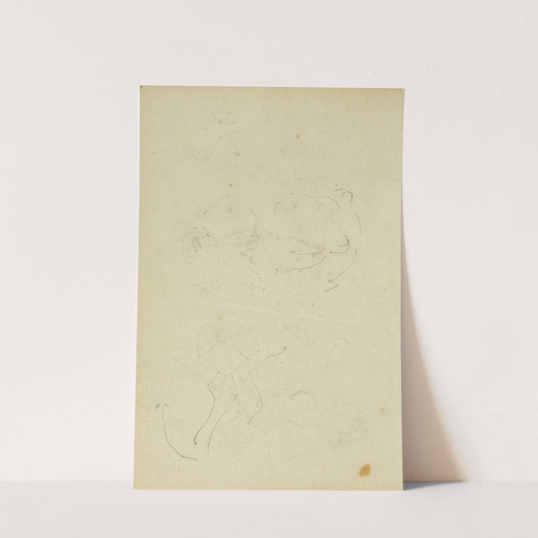 Sketches of head and hind legs of a lion by Théodore Géricault