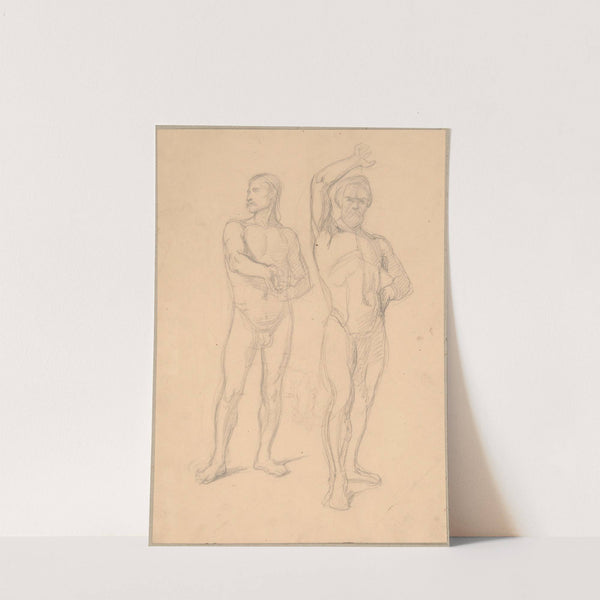 Sketches of nude males to the painting 'Martyrdom of St. Matthias' by Józef Simmler