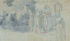 Sketches of people, including a female nude
