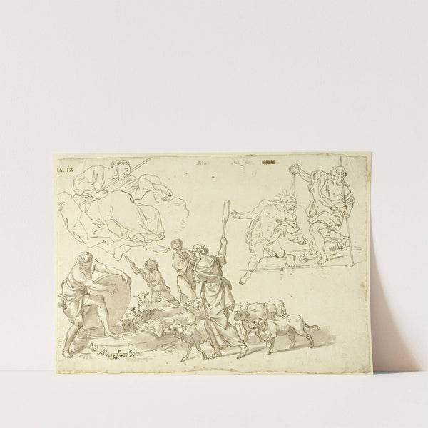 Sketches of Religious Scenes by After Domenico Piola