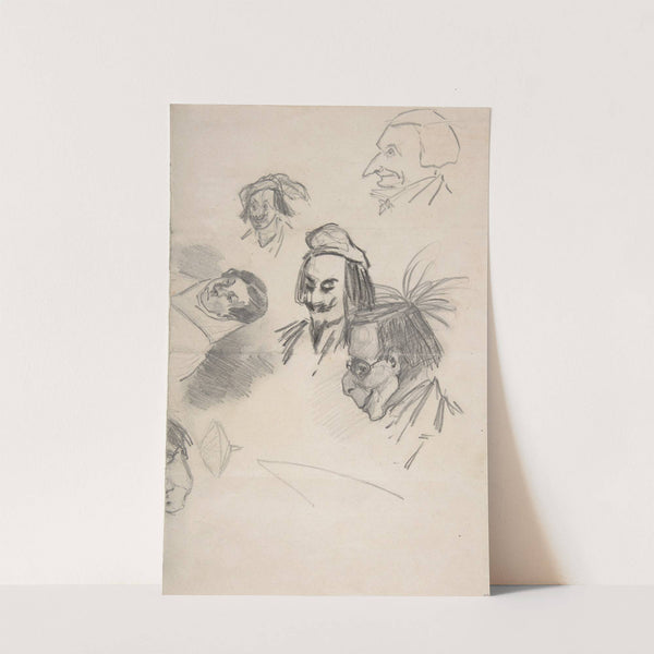 Sketches of Six Heads in Profile by Félicien Rops