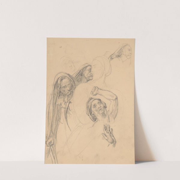 Sketches of the heads of witnesses to the death of St. Matthias to the painting 'Martyrdom of St. Matthias' by Józef Simmler