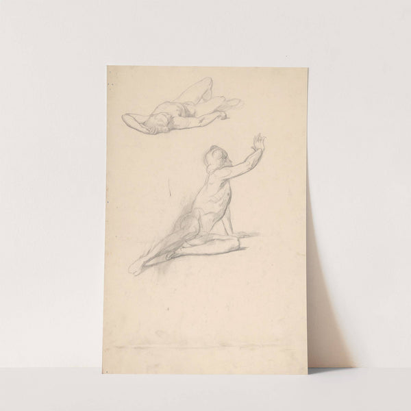 Sketches of two nude males by Józef Simmler