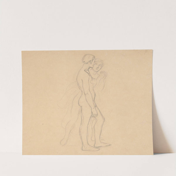 Sketches of two nude males by Józef Simmler