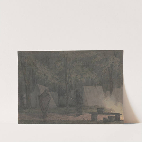 Sketches with Co. B, 8th Reg. Pa. Ma. under the officers of the old Southwark Gaurd. ‘Capitol grounds’ Harrisburg (1862) by James Fuller Queen