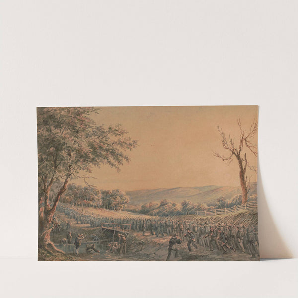 Sketches with Co. B, 8th Reg. Pa. Ma. under the officers of the old ‘Southwark Gaurd’ on the road to Greencastle (1862) by James Fuller Queen