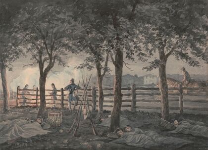 Sketches with Co. B, 8th Reg. Pa. Ma. under the officers of the old ‘Southwark Gaurd ‘the night in the apple orchard’ (1862)