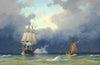 Skibe på havet, optrækkende uvejr