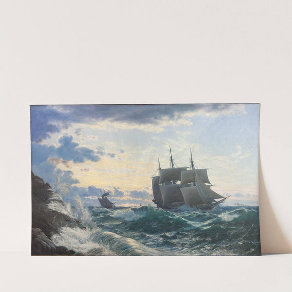 Skibe som morgenen efter en storm klarer landet for sig by Carl Rasmussen