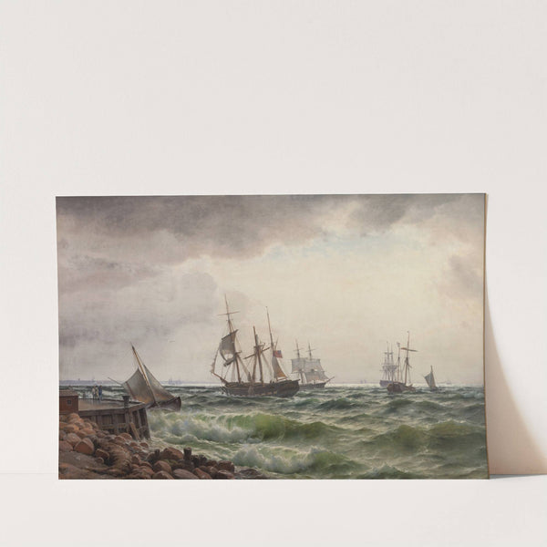 Skibe under land efter en byge by Carl Neumann