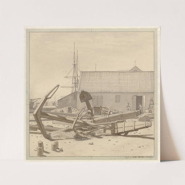 Skibsankre på Larsens Plads (1838) by Christoffer Wilhelm Eckersberg