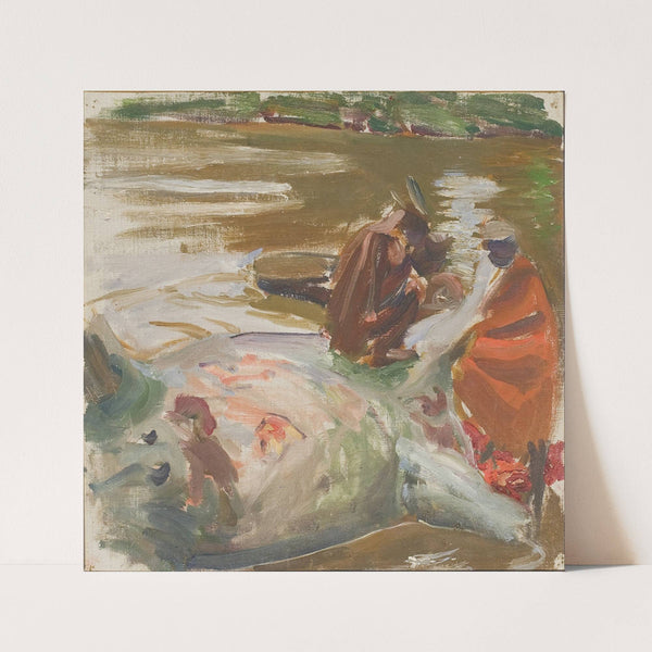 Skinning a hippopotamus (1909‒1910) by Akseli Gallen-Kallela