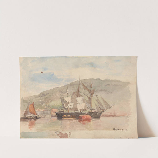 Skip i Bjørvika by Hans Gude