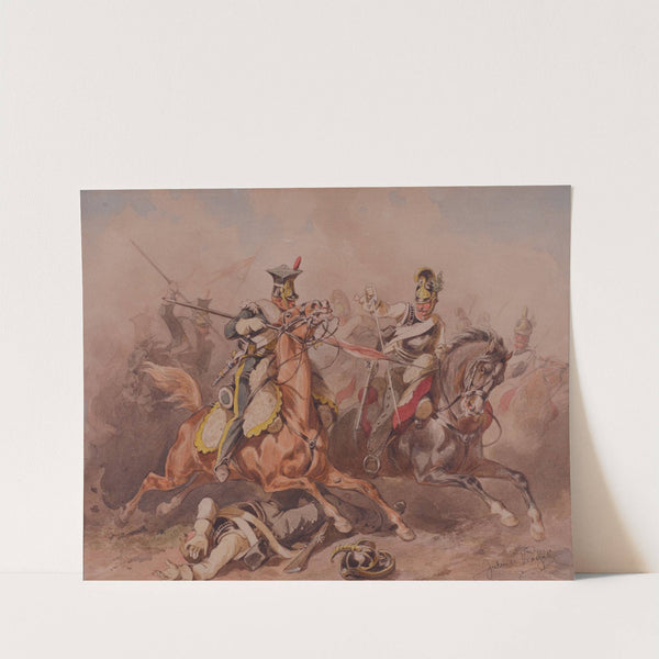 Skirmish between Lancers from the Legion of the Vistula and the Russian cuirassiers by Juliusz Kossak