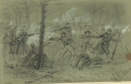 Skirmish between the Brooklyn 14th and 300 Rebel Cavalry