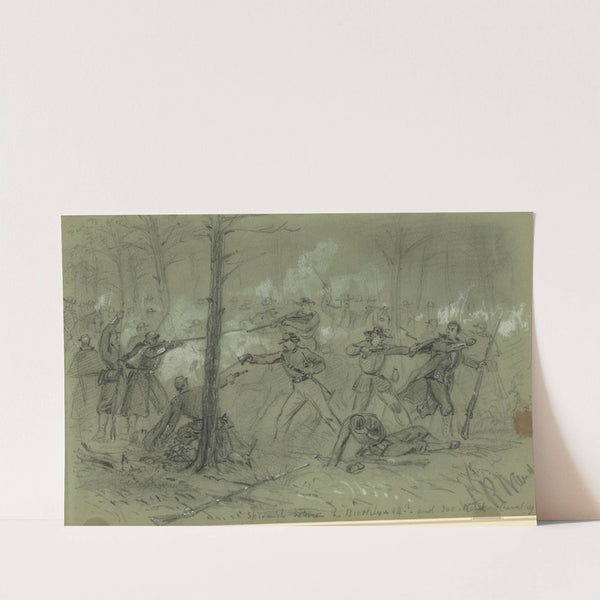 Skirmish between the Brooklyn 14th and 300 Rebel Cavalry by Alfred Rudolph Waud