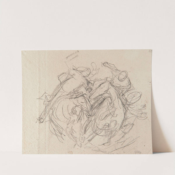 Skirmish between two riders (1897) by Jozef Brandt