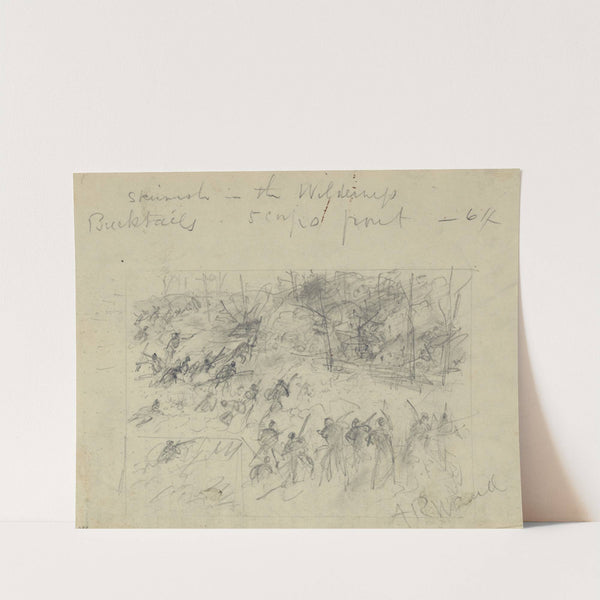 Skirmish in the Wilderness. Bucktails. 5 Corps point. '64 by Alfred Rudolph Waud