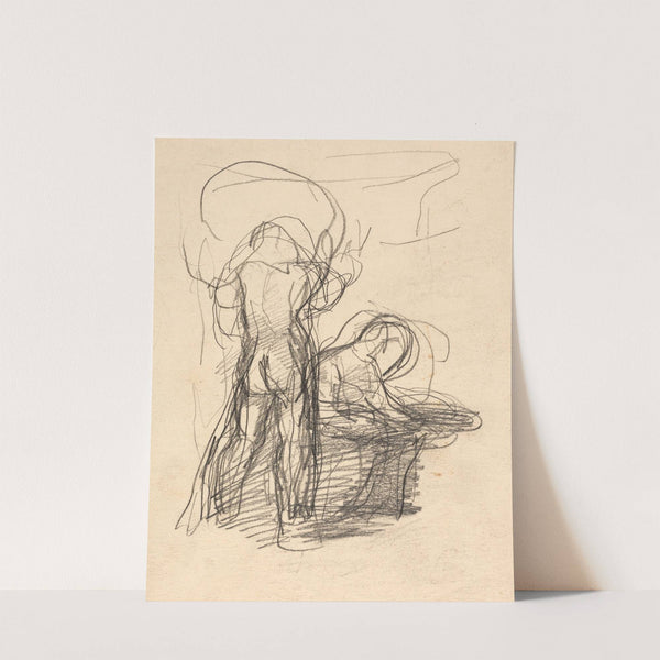 Skitse til Dædalus og Ikarus by Oluf Hartmann