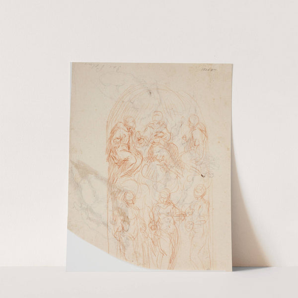 Skitse til en altertavle med seks helgener by Jacopo Palma il Giovane